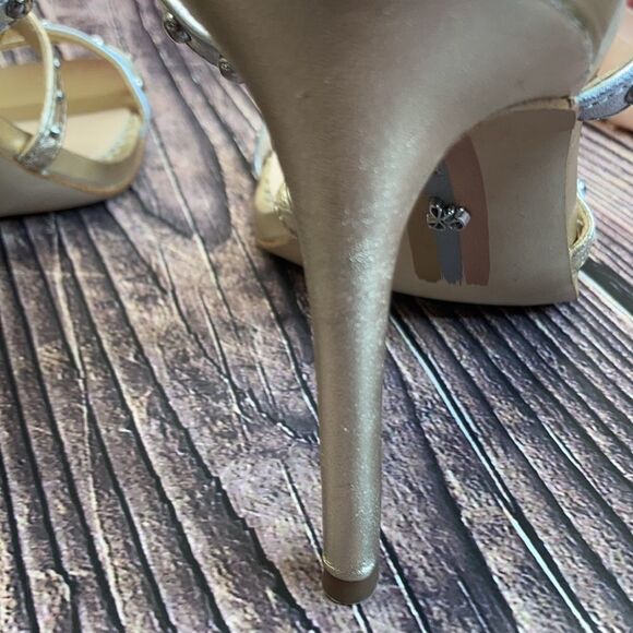 SAM EDELMAN Silver/Gold Leather Lennox Sandal 8M - Picture 11 of 11